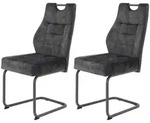 P & B Schwingstuhl-Set, Anthrazit, Metall, Textil, F&uuml;llung: Schaumstoff, Rundrohr,