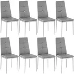 tectake Esszimmerstuhl, Grau, Textil, 42x97x40 cm, Esszimmer, St&uuml;hle,