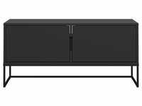 Lowboard, Schwarz, Holzwerkstoff, 2 Fächer, 118x57x43 cm, Beimöbel erhältlich,