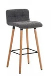 CLP Barhocker, Hellgrau, Holz, 42x94x49 cm, Esszimmer, Barm&ouml;bel, Barhocker