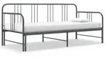 vidaXL Ausziehsofa, Grau, Textil, 90x200 cm, Schlafzimmer, Betten