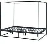 [en.casa] Himmelbett, Schwarz, Metall, 140x200 cm, Schlafzimmer, Betten