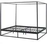 [en.casa] Himmelbett, Schwarz, Metall, 160x200 cm, Schlafzimmer, Betten