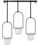 Umbra Blumentopf, Wei&szlig;, Schwarz, Kunststoff, Metall, 107x15x63 cm, Dekoration,