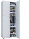 Mid.you Schuhschrank, Wei&szlig;, Kunststoff, 70x182x37 cm, Garderobe, Schuhaufbewahrung,