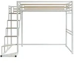 Vente-Unique Hochbett, Wei&szlig;, Metall, Uni, 2-Sitzer, Kinder- & Jugendzimmer,