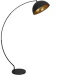 Globo Bogenleuchte Gottfried, Schwarz, Metall, 45x182x115 cm, CE, Fu&szlig;schalter,