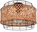 Globo Deckenleuchte, Schwarz, Dunkelbraun, Metall, Naturmaterialien, 35x24.5x35...