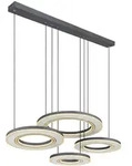 Globo Led-H&auml;ngeleuchte, Opal, Schwarz, Wei&szlig;, Metall, Kunststoff, 50x120x100 cm,