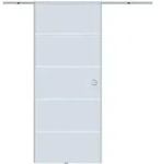 Homcom Glasschiebet&uuml;r, Transparent, Glas, 0.8x205x90 cm, Schlafzimmer,