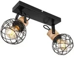 Globo Strahler Lacky, Braun, Schwarz, Holz, Metall, 12x20x29 cm, Lampen & Leuchten,