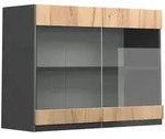 Vicco K&uuml;chenglasschrank, Honigeiche, Anthrazit, Holzwerkstoff, 1 F&auml;cher,