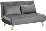 Homcom Schlafsofa, Grau, Holz, Echtholz,Kautschukholz, 2-Sitzer, F&uuml;llung: Polyester,