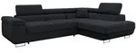 Mirjan24 Ecksofa, Schwarz, Textil, 5-Sitzer, rechts montierbar, L-Form,Rechteckig,