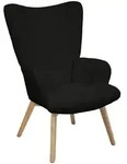 Svita Ohrensessel, Schwarz, Textil, 1-Sitzer, 64x96x70 cm, Wohnzimmer, Sessel,