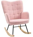 Homcom Schaukelstuhl, Rosa, Textil, Echtholz,Buche, 1-Sitzer, F&uuml;llung: Polyester,