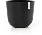 Ecopots Blumentopf, Dunkelgrau, Kunststoff, Beton Optik, Rund, 39.4 cm, Dekoration,