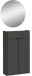 Garderobe GW-Ameca, Graphit, Eiche, Glas, Holzwerkstoff, 2-teilig, 56x200x22 cm,