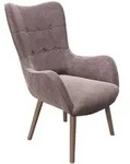 Playboy Ohrensessel Lesesessel, Rosa, Holz, Birke, Vintage, 68x99x77 cm, Wohnzimmer,