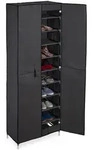 Relaxdays Schuhschrank, Anthrazit, Metall, Textil, Kunststoff, 61x168x31.5 cm,