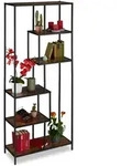 Relaxdays Regal, Mehrfarbig, Holzwerkstoff, Metall, 78x186x33 cm, Wohnzimmer, Regale,