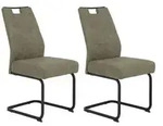P & B Schwingstuhl-Set, Schlamm, Metall, Textil, Vintage, Rundrohr, C-Form, 49x100x61