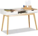 Relaxdays Schreibtisch, Mehrfarbig, Holz, Holzwerkstoff, 120x76x55 cm, Arbeitszimmer,
