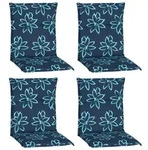 Gardenson Sesselauflage, Hellblau, Dunkelblau, Textil, 4-teilig, Blume,...