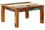 vidaXL Couchtisch, Braun, Holz, Altholz, Quadratisch, S&auml;ule, 80x45x80 cm,