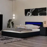 Home Deluxe Led, Schwarz, Kunststoff, Schlafzimmer, Betten, Polsterbetten