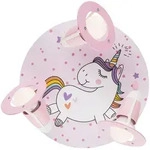 Kinderdeckenleuchte Einhorn, Hellrosa, Holzwerkstoff, rund,rund, 29x29x18 cm,...