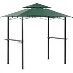 Beliani Pavillon, Gr&uuml;n, Schwarz, Metall, 240x245x148 cm, Sonnen- & Sichtschutz,