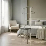 CARO-M&ouml;bel Herrendiener, Schwarz, Metall, Mode, 53x121x47 cm, Schlafzimmer,