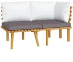 vidaXL Garten-Lounge-Set, Dunkelgrau, Holz, 2-teilig, F&uuml;llung: Polyester,