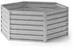 OK-Living Hochbeet, Silber, Metall, Rechteckig, 129x60x129 cm, Gartenzubeh&ouml;r,