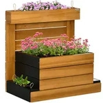 Outsunny Pflanzenkasten,, Braun, Holz, 49.5x80x79.5 cm, Gartenzubeh&ouml;r, Hochbeete