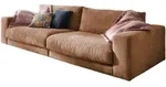 Kawola Sofa, Braun, Textil, 3-Sitzer, F&uuml;llung: Komfortschaum, 290x85x127 cm,
