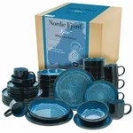 Creatable Kombiservice, Blau, Keramik, 30-teilig, 350 ml, lebensmittelecht, Essen &