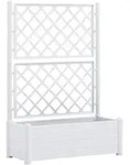 vidaXL Pflanzk&uuml;bel, Wei&szlig;, Kunststoff, Rechteckig, 100x142x43 cm, Gartenzubeh&ouml;r,