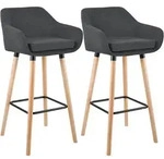 CLP Barhocker, Dunkelgrau, Holz, 55x99x46 cm, Esszimmer, Barm&ouml;bel, Barhocker