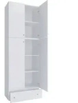 Mid.you Schuhschrank, Wei&szlig;, Kunststoff, 3 F&auml;cher, 70x200x39 cm, Garderobe,