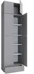Mid.you Schuhschrank, Grau, Kunststoff, 70x240x39 cm, Garderobe,...