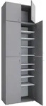 Mid.you Schuhschrank, Grau, Kunststoff, 7 F&auml;cher, 70x223x39 cm, Garderobe,