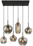 Globo H&auml;ngeleuchte, Natur, Schwarz, Metall, Glas, Textil, 40x120x80 cm, Lampen &