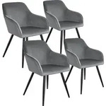 tectake Esszimmerstuhl, Grau, Schwarz, Textil, 58x82x62 cm, Esszimmer, St&uuml;hle,