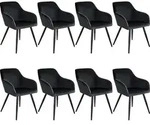 tectake Esszimmerstuhl, Schwarz, Textil, 58x82x62 cm, Esszimmer, St&uuml;hle,