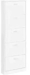vidaXL Schuhschrank, Wei&szlig;, Holz, 17x169x59 cm, Garderobe, Schuhaufbewahrung,