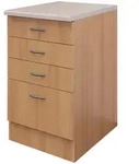 FlexWell Schubkastenunterschrank, Buche, Holzwerkstoff, 4 Schublade(n) Schubladen,