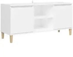 vidaXL Tv-Schrank, Wei&szlig;, Holz, 2 F&auml;cher, 103.5x50x35 cm, Wohnzimmer, Wohnw&auml;nde,