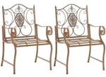 CLP Gartenstuhl, Braun, Metall, 62x94x53 cm, Gartenm&ouml;bel, Gartenst&uuml;hle,